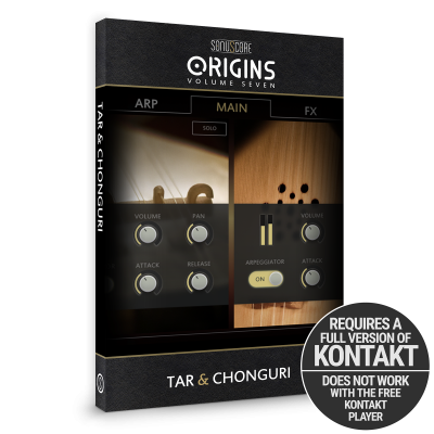 Origins Volume Seven: Tar And Chonguri by Sonuscore - ethnic string plugin - Product Packshot | Requires Full Version of Native Instruments Kontakt